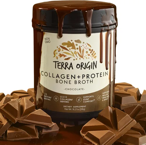 TERRA ORIGIN Polvo de péptidos de colágeno | Caldo de huesos Suplemento de proteína de colágeno hidrolizado tipo I y III | para mujeres y hombres