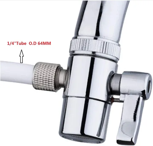 Miniatura 2 de Válvula de desvío Fit tubo RO de 1/4 pulgadas con adaptador macho para grifo