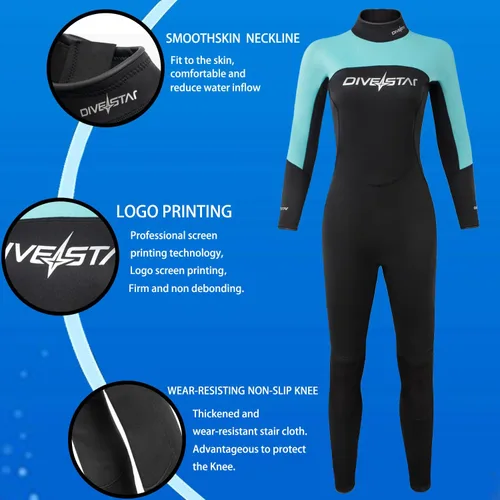 Miniatura 3 de Trajes de neopreno de 0.118 pulgadas para hombres y mujeres, con cremallera frontal/trasera, traje de buceo de cuerpo corto y completo para buceo