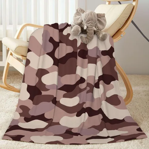 Miniatura 10 de Manta de forro polar de camuflaje militar, ultra suave, acogedora, manta de franela decorativa de camuflaje militar para el hogar, cama, sofá