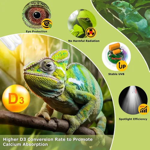 Miniatura 5 de UVB 5.0 - Lámpara lineal de 13 W, lámpara fluorescente compacta, luz UVA-UVB para terrarios tropicales y subtropicales, ideal para reptiles