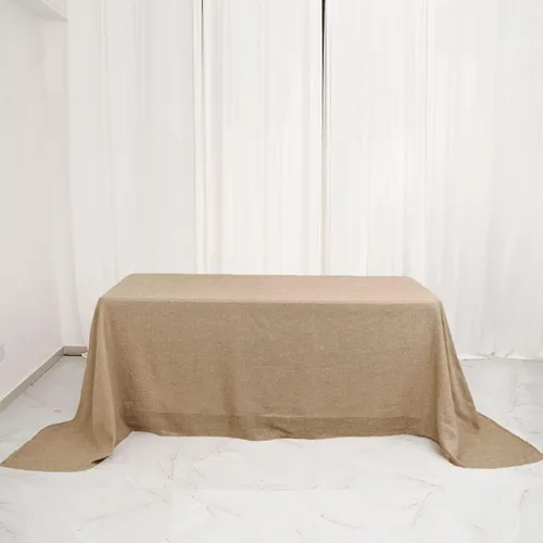 Miniatura 8 de Tableclothsfactory Mantel rectangular de yute natural de 54 x 96 pulgadas Mantel de mesa bohemio chic