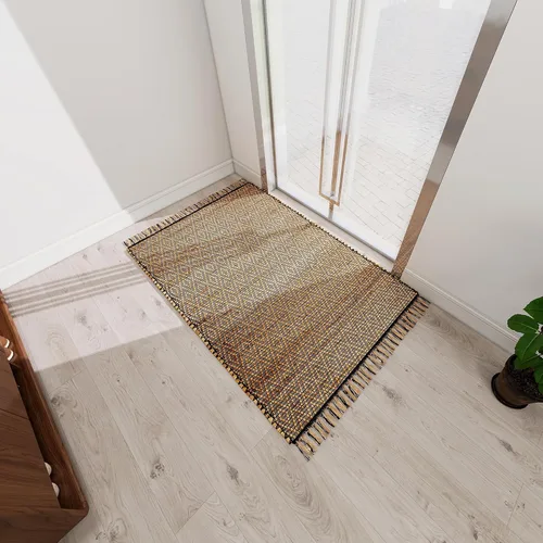 Miniatura 11 de Eco Crave Alfombra de pasillo de yute de 2,6 x 8 pies – Alfombra de diseño geométrico 100% natural de yute trenzada a mano, alfombra de acento