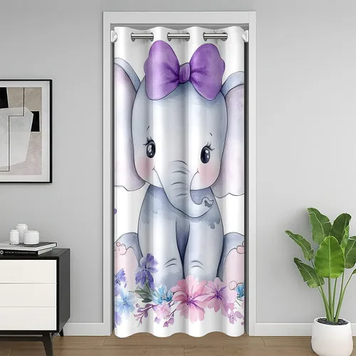 Miniatura 26 de Erosebridal Cortinas opacas de hojas para ventana de puerta, cortinas opacas de hojas blancas y negras, cortina de puerta de hojas, plantas Hojas