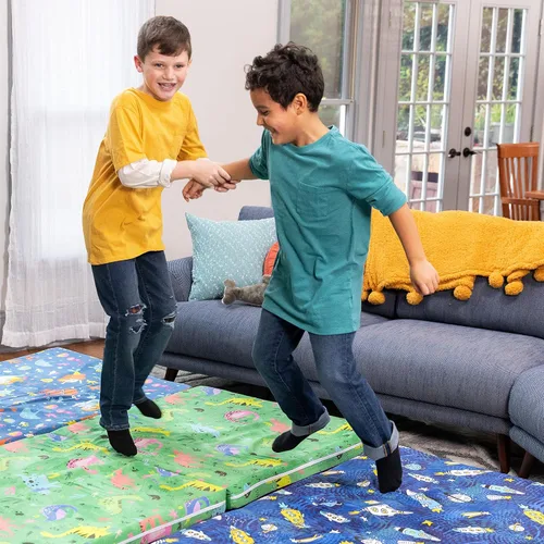 Miniatura 7 de Jaxx Playscape - Imaginativo juego de muebles modulares/sofá - Patrones divertidos para niños (arco iris/rosa)