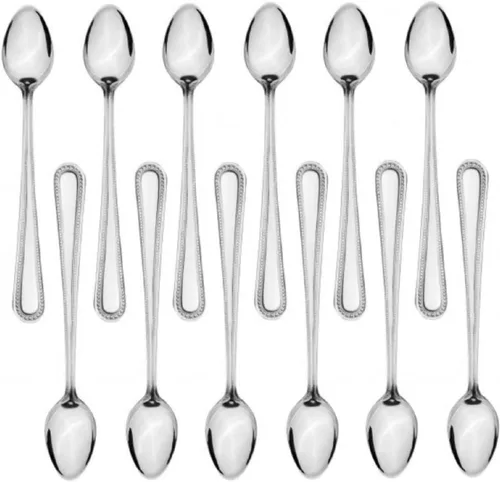 Miniatura 10 de TrueCraftware - Juego de 12 cucharas de caldo de acero inoxidable Jewel - Juego de cubiertos de acero inoxidable para el hogar y restaurante