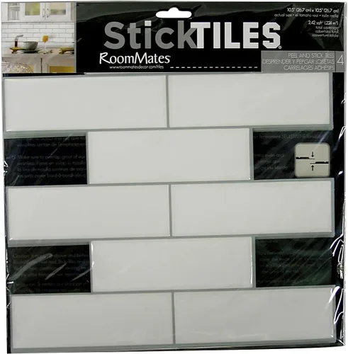 Miniatura 3 de RoomMates Azulejos adhesivos color perla, en forma de hexágono, losetas en muro que se pelan y se pegan