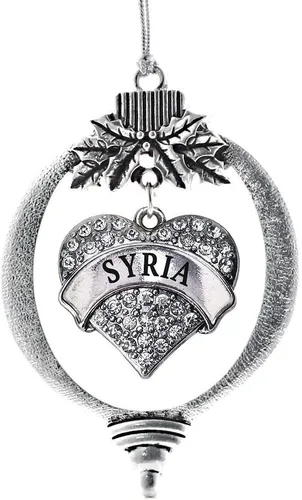 Miniatura 24 de Inspired Silver Adornos festivos de dije de corazón pave de plata con circonitas cúbicas