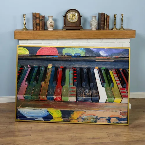 Miniatura 10 de LuxeWood Arte de Pared Musical en Lienzo - Impresiones Temáticas Musicales Medianas y Grandes para Sala de Estar, Oficina, Estudio, Airbnb