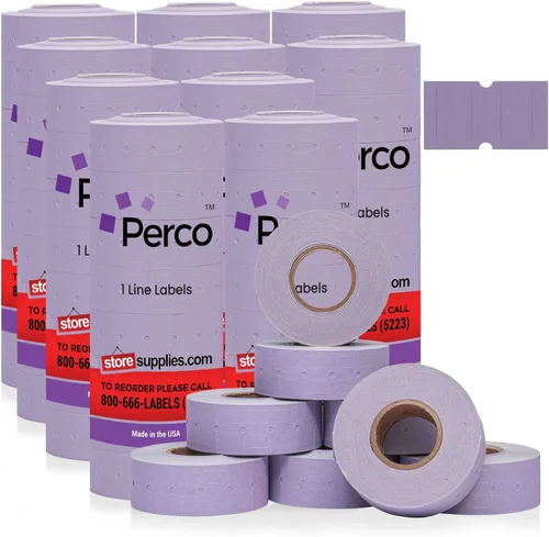 Miniatura 29 de Etiquetas azules Perco de 1 línea - 8 rollos, 1 funda, 8,000 etiquetas en blanco para pistolas de precio y fecha de 1 línea Perco - Fabricadas
