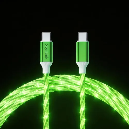 Miniatura 25 de Cable USB PD cargador rápido iluminado (USB 4 en 1 azul), soporta transferencia de datos, se puede utilizar como luz nocturna, longitud del cable