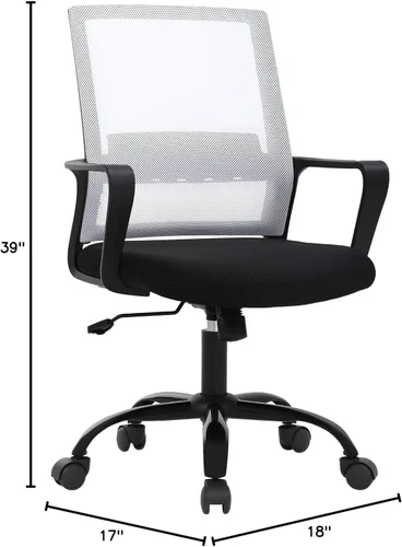 Miniatura 3 de PayLessHere Silla de oficina para computadora, silla ergonómica de malla, respaldo medio, silla giratoria para oficina en casa, silla de escritorio