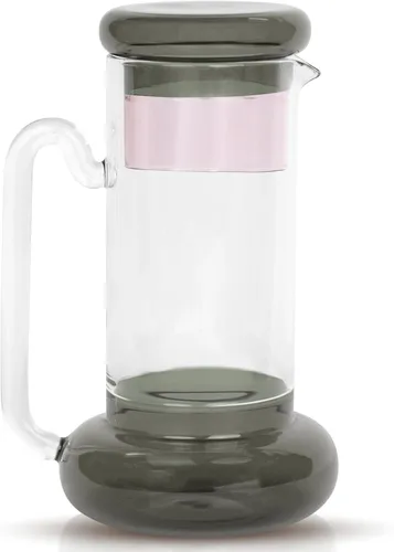 Elle Decor Juego de jarras de noche, jarra de 32 onzas con taza, vaso que funciona como tapa para agua, jugo y enjuague bucal, servidor de bebidas