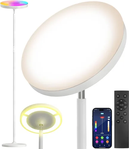 Miniatura 9 de Keepsmile Lámpara de pie de iluminación doble cara LED con aplicación inteligente 36W/2600LM lámpara de pie alta brillante RGB lámpara de pie