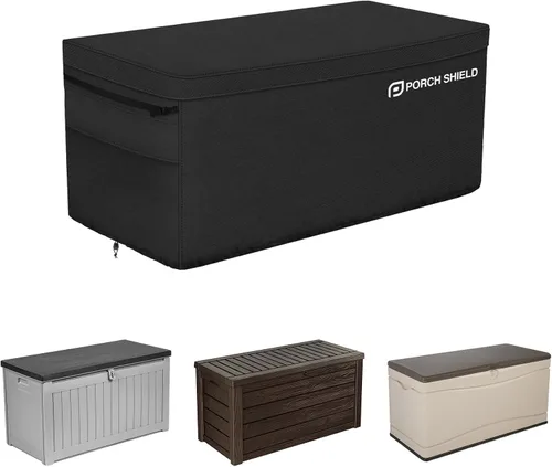 Miniatura 8 de Porch Shield - Caja de almacenamiento para cubierta de terraza - Cubierta impermeable al aire libre 600D para caja de 73 galones, resistente a