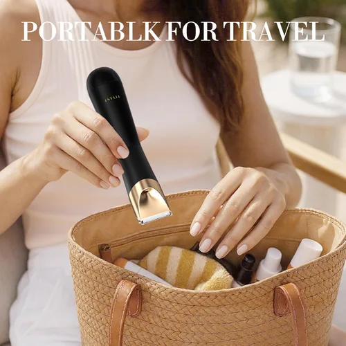 Miniatura 7 de Flyant - Recortadora de bikini para mujer, afeitadora eléctrica 2 en 1 para mujer, recortadora de pelo púbico, impermeable, IPX7 con LED, maquinilla