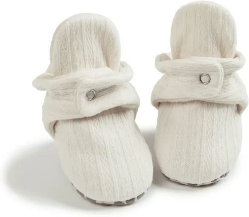 Botines de forro polar para bebés, niños y niñas, pantuflas antideslizantes con agarre suave, zapatos de calcetín para recién nacidos, cuna para