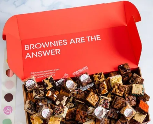Brownie Points Brownies para bebé, 75 ingredientes envueltos individualmente, ingredientes finos y frescos, caja de regalo y cestas de regalo para
