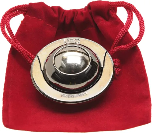 Miniatura 7 de UFO Hanayama Brain Teaser rompecabezas, nueva versión 2019, clasificación de dificultad de nivel 4, bolsa de terciopelo rojo con cordón, paquete
