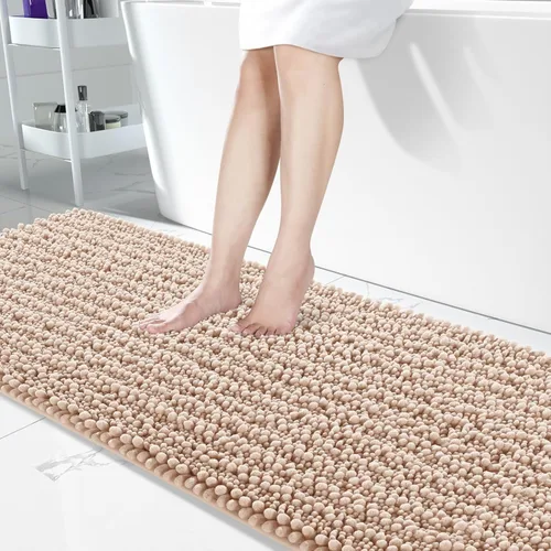 Miniatura 116 de Yimobra Alfombras de Baño Antideslizantes Lavables - Alfombra de Baño de Chenilla Ultra Suave Absorbente, Alfombra Peluda de Secado Rápido para Negro