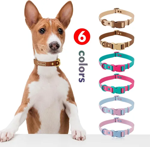 Miniatura 6 de Wolfone - Collar impermeable para perros con hebilla de liberación rápida, collar ajustable lindo para perros, cómodo, resistente, duradero, a Verde