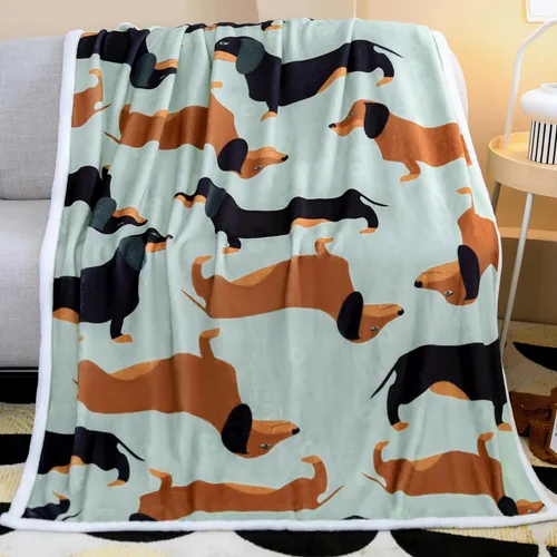 Manta de perro salchicha Weiner, manta de perro salchicha con texto en inglés "I Love Dachshunds" para adultos, regalo súper suave para los amantes
