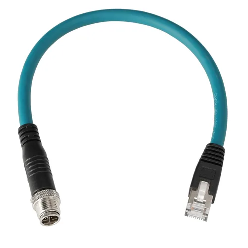 Miniatura 7 de M12 Ethernet 8 Pin X-Code RJ45 CAT-7e GigE Cable para cámara Basler Cognex Vision Sensor Lector de Código de Barras PLC Router Switch Red 1M