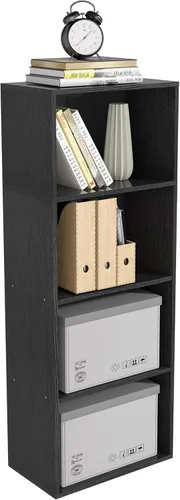 Miniatura 19 de Organizador de Almacenamiento de Madera de 3 Cubos, Estantería Baja de 3 Niveles Organizador de Exhibición de Almacenamiento Independiente, Estante
