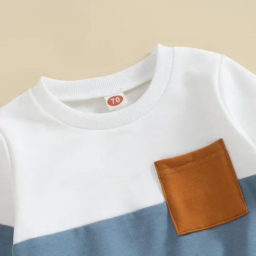 Miniatura 61 de Conjunto de sudadera de manga larga con cuello redondo y pantalones deportivos para bebés, ropa de invierno para bebé