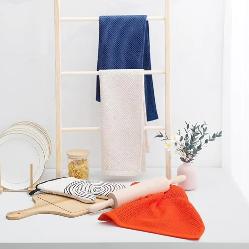 Miniatura 139 de Homaxy Trapos de cocina de 100% algodón, tejido de punto gofre, ultrasuaves, absorbentes y de secado rápido, 12 x 12 pulgadas, paquete de 6, blanco