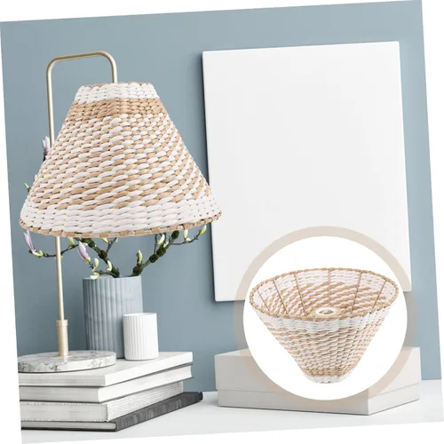 Miniatura 7 de LIFKOME Pantalla tejida para lámparas de pie de mesa, cubierta de luz de tejido retro, pantalla decorativa para sala de estar, dormitorio, estudio