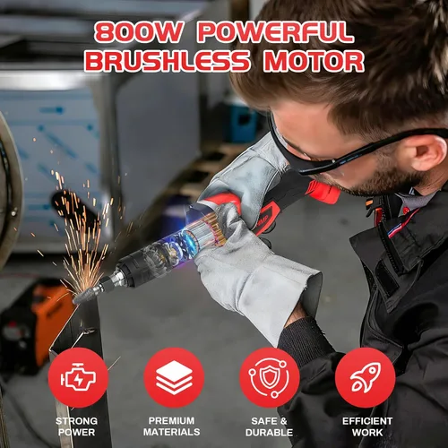Miniatura 2 de Amoladoras inalámbricas para batería Milwaukee M18 de 18 V, motor sin escobillas de hasta 25000 RPM, pinza de 1/4 pulgadas para pulido, corte