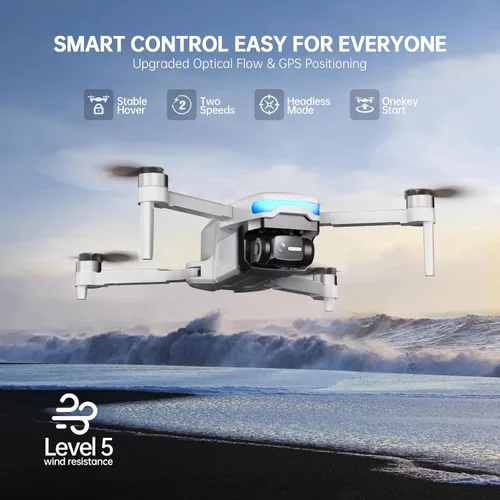 Miniatura 7 de Drones con cámara para adultos 4K, dron plegable para principiantes con motor sin escobillas, seguimiento automático, vuelo con toque, vuelo