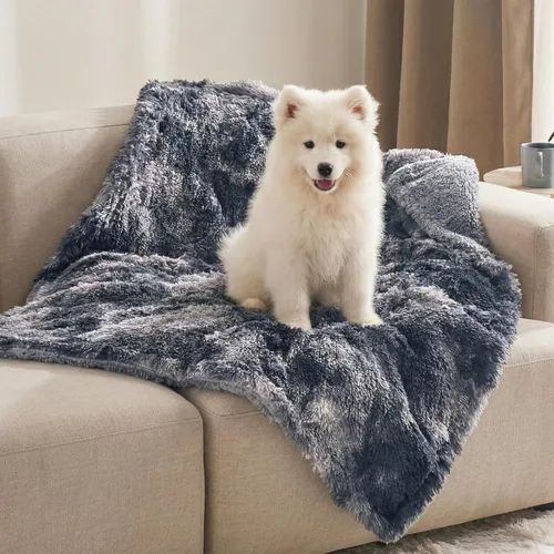 Miniatura 20 de Bedsure Mantas para perros grandes, manta impermeable mullida para perro para protector de sofá y cama, lavable, manta mullida de piel sintética Gris
