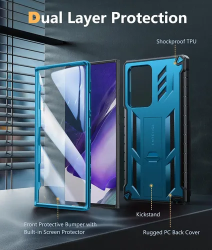 Miniatura 6 de FNTCASE Funda para Samsung Galaxy Note 20 Ultra: [Protector de pantalla y soporte integrados] [Protección contra caídas de grado militar] Protección