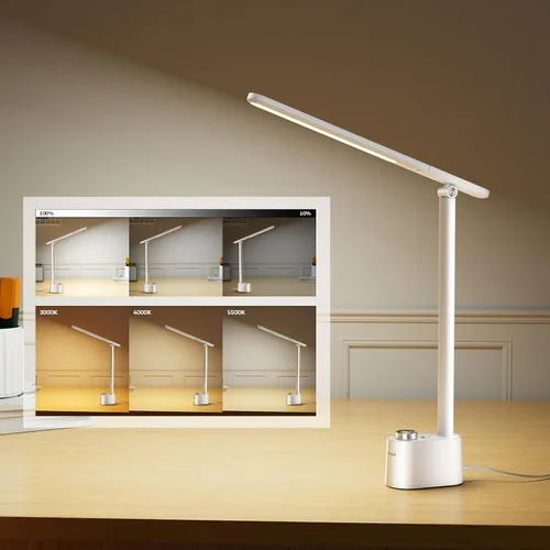 Miniatura 4 de Honeywell Lámpara de escritorio LED mejorada - H01 Pro Sunturalux™ Luz de escritorio plegable con puerto de carga USB A+C, lámpara de mesa regulable
