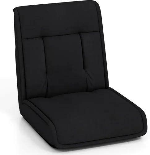 Miniatura 10 de COSTWAY Silla plegable de suelo, sofá convertible con respaldo ajustable de 14 posiciones, reposacabezas ajustable de 5 posiciones, silla acolchada
