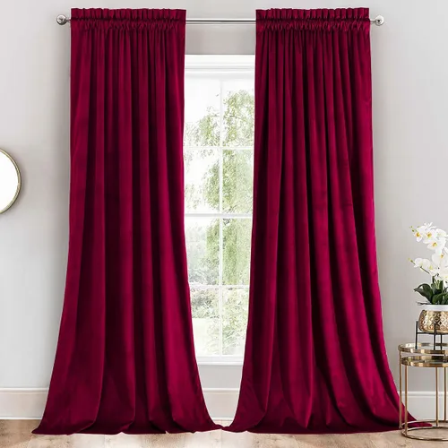 Miniatura 16 de Royal Hotel Bedding Paneles de cortinas opacas de terciopelo con bolsillo superior para cortinero, peso pesado, paneles sólidos de terciopelo suave