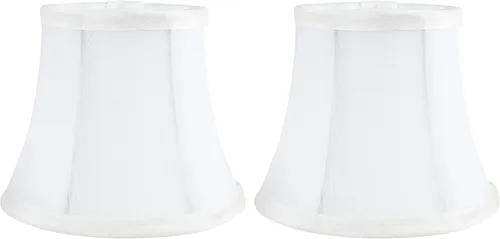 Miniatura 7 de Juego de 2 pantallas de lámpara de araña de seda sintética negra – forma de campana de respaldo suave, ajuste de clip para bombillas de candelabro