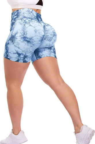YEOREO - Pantalones cortos de ciclismo para mujer sin costuras con cintura alta para entrenamiento yoga y gimnasio estilizan tu figura