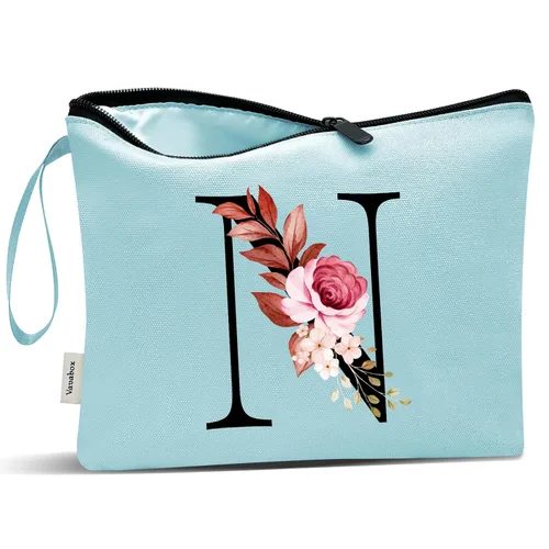 Miniatura 105 de Vavabox A-Z Bolsa de Maquillaje Personalizada, Regalos de Cumpleaños para Mujeres y Mamá, Regalos para la Mejor Amiga, Bolsa de Cosméticos