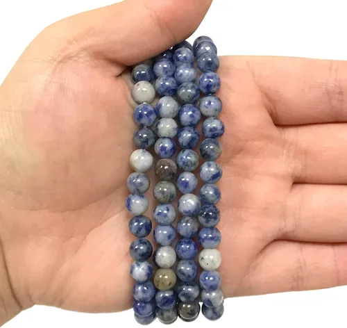 Miniatura 405 de Gem Avenue Handmade Round Bead Stretch Bracelet Unisex Natural Stone Beaded Jewelry for Men & Women, Elastic Wristband for Daily Wear