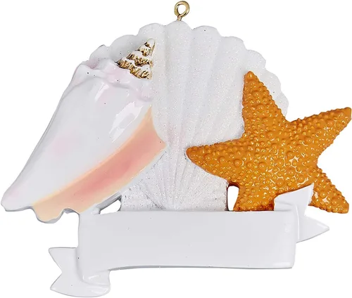 Miniatura 2 de Adornos de Navidad personalizados para la playa, adorno de concha, adorno de playa, adorno de Navidad, adorno de Navidad único, decoración