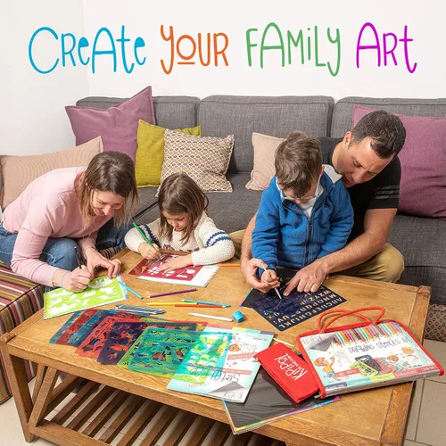 Miniatura 4 de Kipipol 63 plantillas de dibujo para niños de 4 a 8 a 8 a 12 años en adelante, artes y manualidades para niñas y niños, kit de dibujo para niños