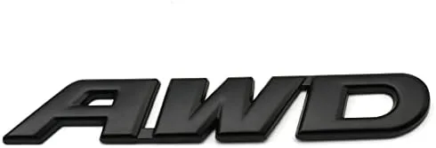 1 calcomanía de metal 3D con logotipo de AWD para puerta trasera lateral, para automóvil con tracción en las 4 ruedas, SUV, todoterreno, puerta Negro