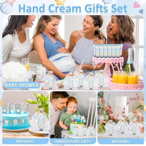 Miniatura 6 de 60 juegos de crema de manos para baby shower de niño, regalos de fiesta de baby shower de niño para invitados, despedida de soltera, regalos