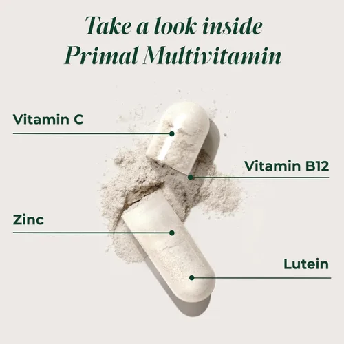 Miniatura 3 de Primal Harvest Primal Multivitamin - Suplemento diario multivitamínico con 21 vitaminas y minerales esenciales para mujeres y hombres, vitamina A