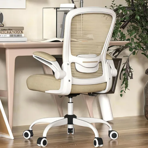 Mimoglad Silla de oficina en casa, silla ergonómica de escritorio con respaldo alto con soporte lumbar ajustable y cojín de asiento grueso, silla de