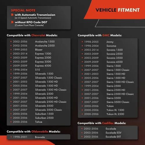 Miniatura 2 de Mecanismo de Cambio de Columna de Dirección A-Premium - Compatible con Vehículos Cadillac, Chevy, GMC - 1998-2007 - Escalade, Blazer, Silverado