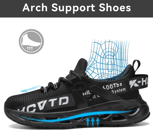 Miniatura 3 de KCVTD Zapatos de punta de acero para hombres, zapatos de trabajo de seguridad para mujer, zapatos de acero indestructibles, a prueba de pinchazos